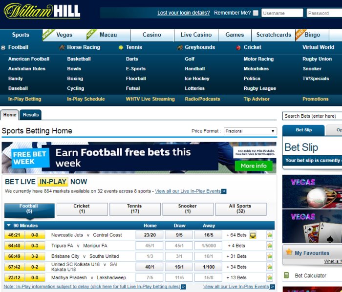 William Hill screenshot.